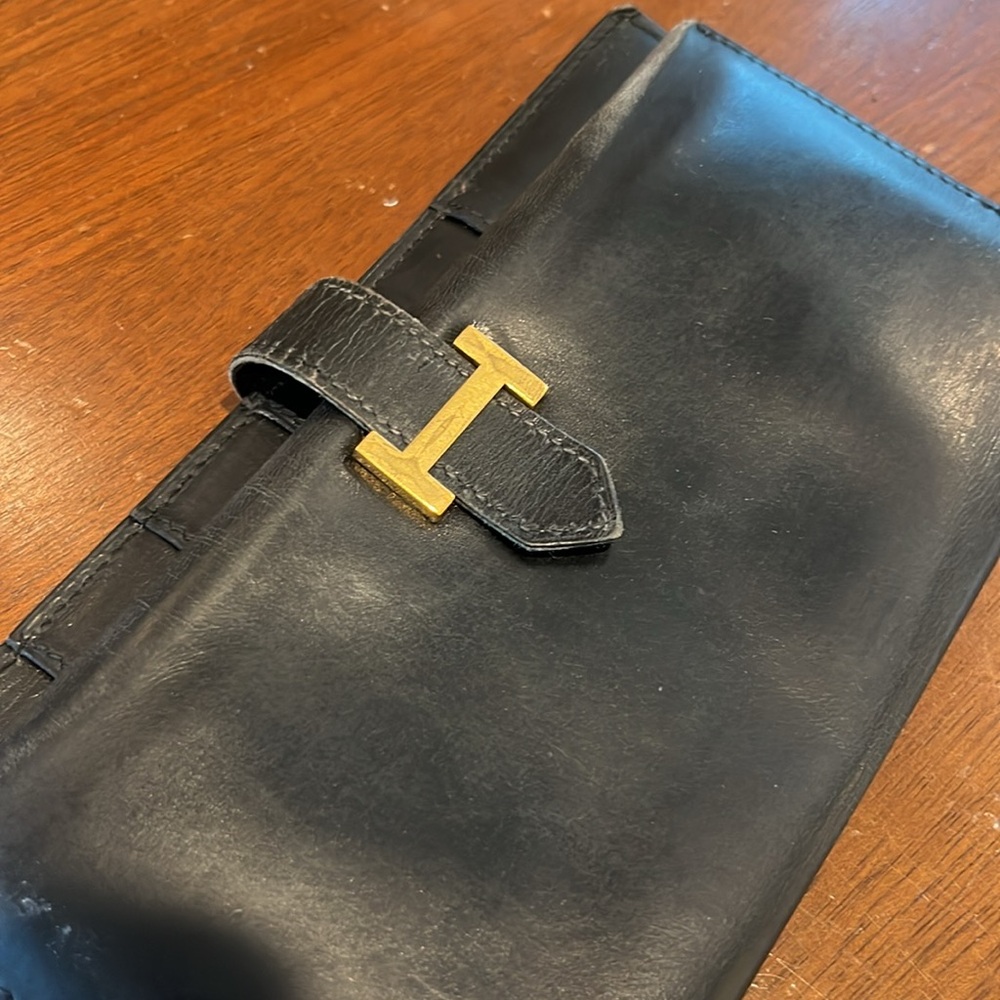 Vintage Hermes Bearn Wallet - Black - Picture 10 of 10